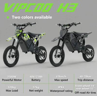 VIPCOO H3 Electric Dirt Bike Off Road