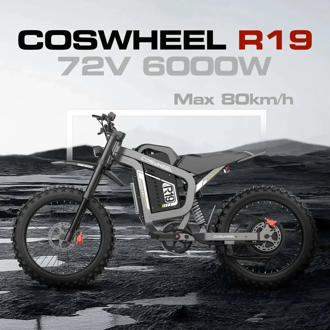 COSWHEEL R19 Electric Dirt Bike Off Road 40Ah 72V 6000W