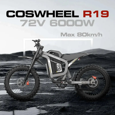 COSWHEEL R19 Electric Dirt Bike Off Road 40Ah 72V 6000W